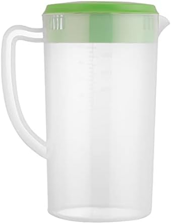 81oz/2.4Litre/0.63 Gallon Plastic Water Pitcher with Lid BPA-FREE Carafes Mix Drinks Water Jug for Hot/Cold Juice Beverage Ice Tea (Green, 81oz) by SEAYIN