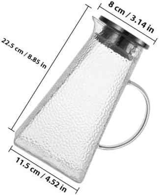 Glass Water Pitcher with Lid 1.5L Cold Beverage Jug - Image 2