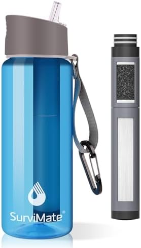 SurviMate 5-Stage 0.01μm Ultra-Filtration Filtered Water Bottle BPA-Free by SurviMate