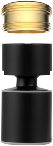 Hibbent NSF/ANSI/CAN 61 Certified Faucet Aerator, 360 Degree Swivel Kitchen Sink Aerator, CUPC Certification Dual-function Sprayer Faucet Replacement Part 55/64 Inch Female Thread - Matte Black by Hibbent