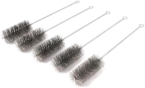 12 Inch Pipe Cleaning Brush Set with Stainless Steel Bristles, Steel Wire Tube Brush Kit for Auto Parts Polishing, Machining, Bottles, Tubes, Etc.（40mm-5pcs） by WMXXBRU
