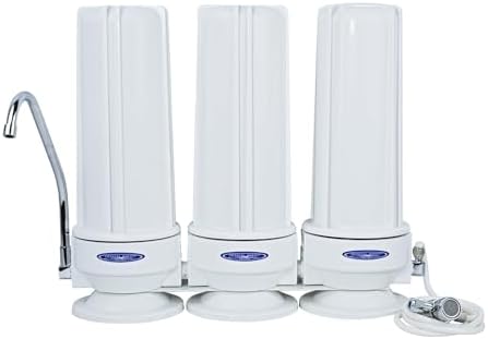 Smart Countertop Water Filter System | Crystal Quest (Triple, White - Polypropylene) by CrystalQuest