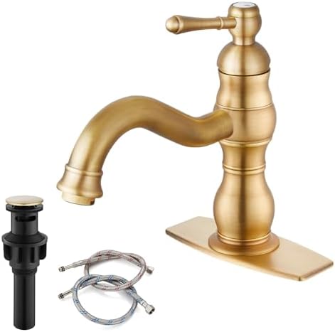 gotonovo Bathroom Faucet 1 Hole Vintage,Antique Brass,7.1” Spout Reach by HOME