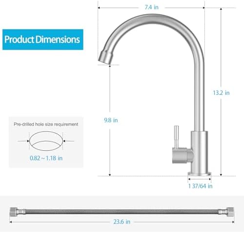 Cold Only Bar Sink Faucet, Brushed Nickel - Image 3
