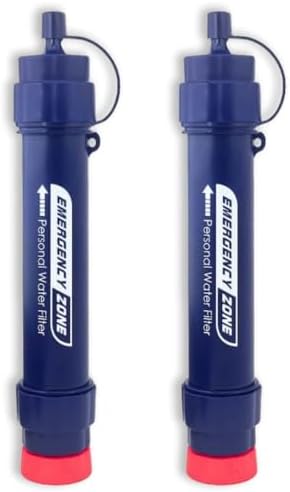[2 Pack] Portable Water Filter Straw - Reliable Survival Gear for Clean Water, Emergency Survival Purifier | for Hiking, Travel, Camping Gear, and Outdoor Adventures by EmergencyZone