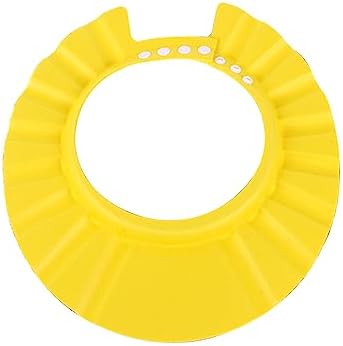 MYUBWTF Yellow Baby Shower Cap, Bath Shampoo Cap Hat，Soft Hat Adjustable Visor Cap，Protect your eyes and face from water，Suitable for infants, children and pets from 0 to 12 years old by MYUBWTF