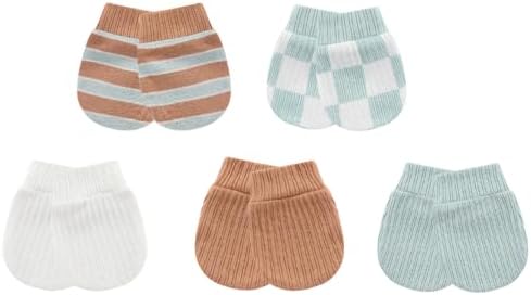 MAMIMAKA Newborn Baby Boy Girl Caps Mittens Socks Set Cotton Baby Essentials Accessories (Hats+Gloves+Socks) - Image 3