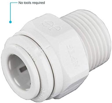 John Guest 3/8 Inch OD x 3/8 Inch NPT Straight Adapter, Push to Connect Plastic Plumbing Fitting, PP011223WP - Image 6