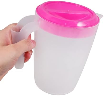 Totority Plastic Juice Pitcher 1l Small round Water Jug with Lid Refrigerator Pitcher for Cold Drinks and Tea Serving in Kitchen and Dining - Image 4