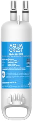 AQUA CREST EDR1RXD1 Water Filter, Replacement for Whirlpool® W10295370A by AQUACREST