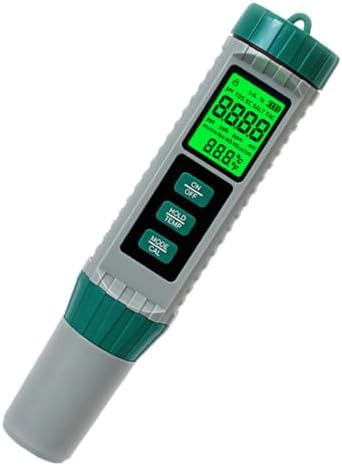 10 in 1 Water Quality Tester, Digital pH TDS EC Salinity ORP S.G Hydrogen Resistivity Fertility Temp Meter with Backlit LCD & Auto Temperature Compensation for Pool, Hydroponics, Drinking Water by FORIOT