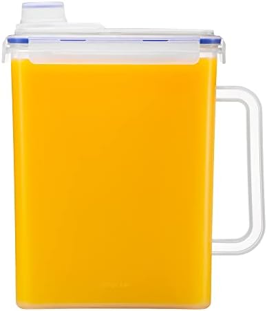 LocknLock Aqua Fridge Door Water Jug | Clear Pitcher | BPA Free Plastic Pitcher with Lid | 1 Gallon Pitcher with Lid for Water, Juice, Tea & More Beverages, Clear by LocknLock