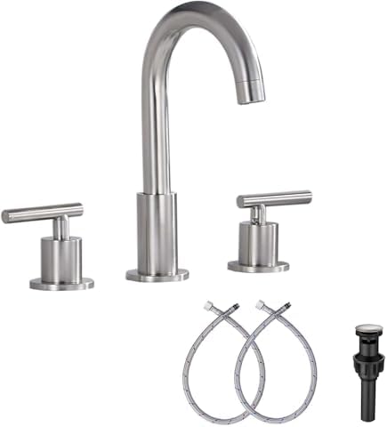 Bathroom Faucet Brushed Nickel 8 inch by GGStudy