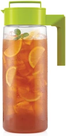 Takeya Airtight Pitcher - Durable BPA-Free Eastman Tritan Odor/Stain-Resistant Leakproof Lid for Iced Tea/Water Easy-Grip Silicone Handle Spill-Free Spout Fridge-Friendly Made in USA 2 Quart/Avocado by Takeya