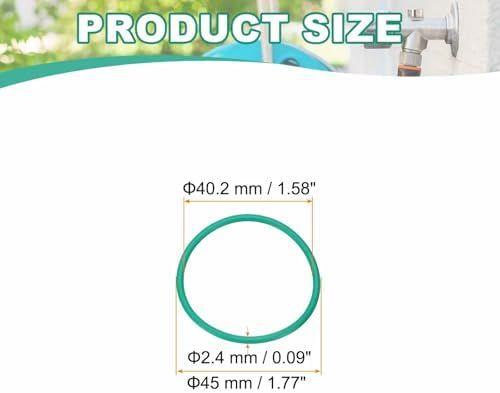 HARFINGTON 5 Pcs Fluorine Rubber O-Rings 45mm OD 40.2mm ID 2.4mm Width Round Sealing O Ring Seal Gasket for Industrial Engines Plumbing Faucet Hose Automotive - Image 2