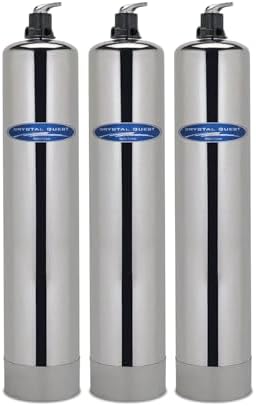 Crystal Quest Smart + Fluoride + Softener | Whole House Inline Water Filter | Stainless Steel | Automatic Backwash by CrystalQuest