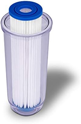 Dual Whole House Water Filter System, Transparent Standard Housings, Presser Relief Button, 3/4” Inlet/Outlet Brass Port, Meets NSF Standards & Regulations (5 Mic Pleated & Standard Sediment Filters) - Image 5