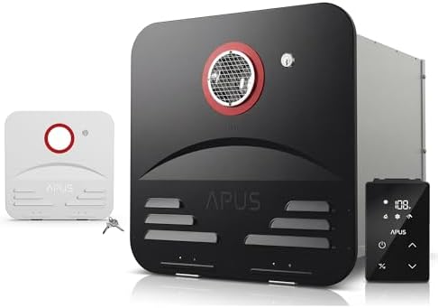 APUS 80,000 BTU RV Black Tankless Water Heater, Propane On-Demand 4.8GPM 12V with Remote, Plus Extra White Flush-Mount Door Kit, High Altitude Ready, CSA Certified by APUSWATEREQUIPMENT