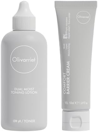 Barrier Care Duo, Dual Moist Toning Lotion 200 ml and Comfort Barrier Cream 50 ml for Dry and Sensitive Skin, COSMOS Organic Certified, Fragrance Free by Olivarrier