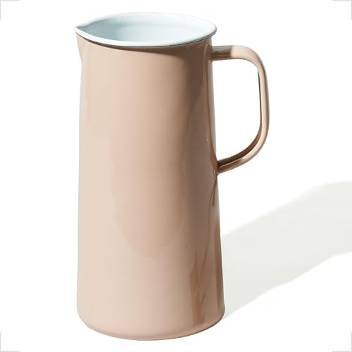 Falcon Enamelware Pitcher (57 oz), Metal Pitcher with Spout & Handle by FalconEnamelware