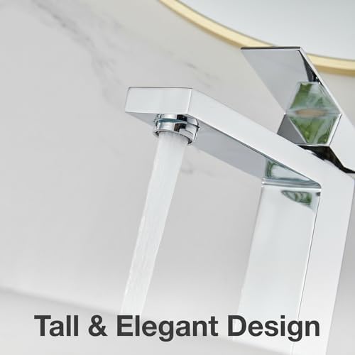 AVSIILE Chrome Vessel Sink Faucet, 1 Hole Single Handle Tall Faucets - Image 5