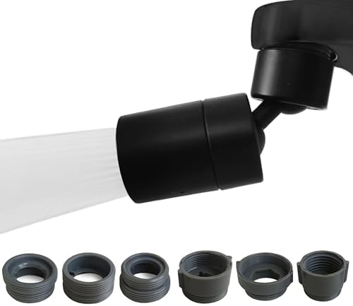 Rotating Faucet Aerator Extender,Nozzle Faucet Adapters, Universal Splash Filter Kitchen Tap Extension, Kitchen Sink Tap Head (Matte Black 80°) by BOARNE