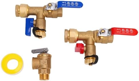 Tankless Water Heater Service Valve Kit, 3/4 Inch Hot and Cold Isolation Valves and Pressure Relief Valve, Tankless Water Heater Service Kit for Heaters by oreilet