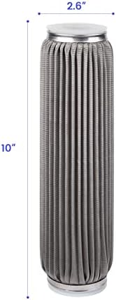 100 Micron 10" x 2.5" Stainless Steel Pleated Whole House Water Filter Cartridge, Universal Cleanable Water Filter Replacement for Well Water(100 Micron) - Image 2