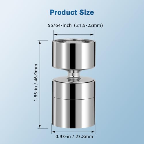 Hibbent Metal NSF/ANSI/CAN 372 Faucet Aerator with Dual-function, Silver - Image 5