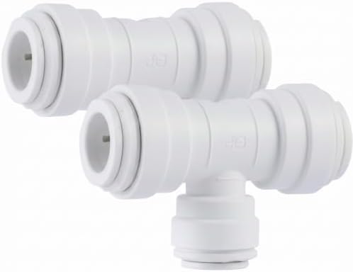 John Guest Speedfit 3/8 Inch x 3/8 Inch x 1/4 Inch OD Reducing Tee, Push to Connect Plastic Plumbing Fitting, PP30121208WP (Pack of 2) by JohnGuest