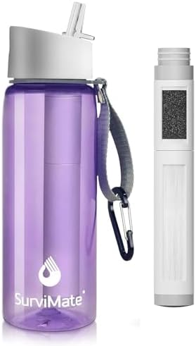 SurviMate 5-Stage 0.01μm Ultra-Filtration Filtered Water Bottle BPA-Free by SurviMate