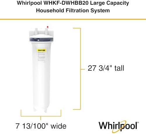 Whirlpool 20" x 4.5" Whole House Water Filter Housing, NSF Certified System for Sediment Carbon Filter, Home Pre-Filtration for Well and City Water, 1" Port with Pressure Relief, Filter Not Included - Image 3