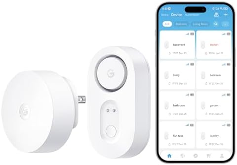 GoveeLife Upgraded Smart Water Leak Detector 1s with High Alarm, 1 Pack by GoveeLife