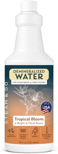 Steam & Go Demineralized Water for Steam Cleaners, Tropical Bloom, 32 Fl Oz by SteamandGo