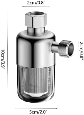 Washing Machine Water Filter, 40 Micron Reusable Brass Sediment Filter with Stainless Steel Washable Core & Transparent Housing for Household Water Appliances - Image 4