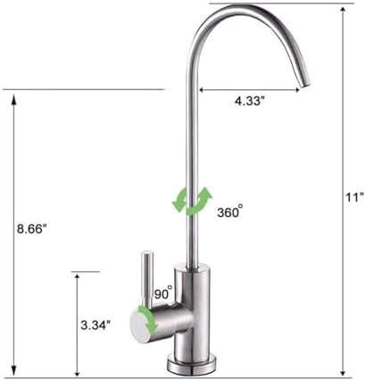 Stainless Steel Kitchen Sink Water Filter Drinking Swan Neck Tap Single Cooling Plating,Black - Image 2