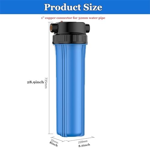 10×4.5'' Whole House Water Filtration System, Water Filter Bottle, Install Kit & Accessories Included, Filter Not Included, Replace Filter(Blue) - Image 2