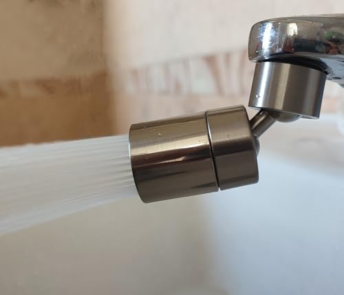 Rotating Faucet Aerator Extender,Nozzle Faucet Adapters, Universal Splash Filter Kitchen Tap Extension, Kitchen Sink Tap Head (Brushed Nickel 80°) - Image 5