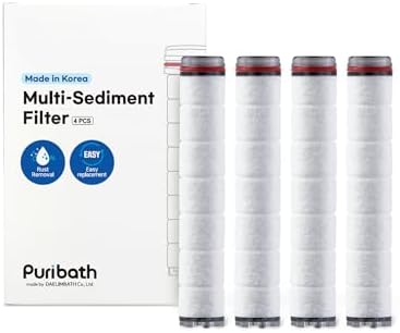 Shower Filter Replacement Cartridges – Chlorine Reducing Refill Filters (4 Filters) for Handheld Showerhead, Made in Korea by PURIBATH