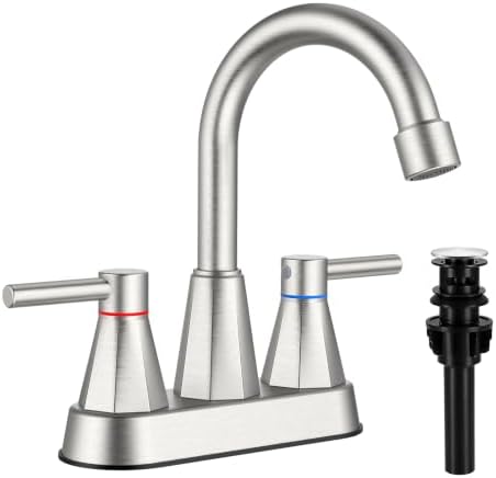 4-Inch Centerset Bathroom Sink Faucet 2-Handle, Brushed Nickel by IUERASD