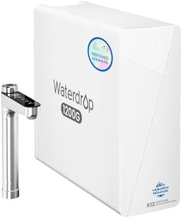 Waterdrop X12Alkaline Mineral Reverse Osmosis System 1200 GPD Silver Faucet by Waterdrop