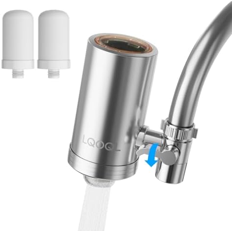 Water Filter for Sink Faucet, 304 Stainless Steel Water Purifier for Kitchen Sink, Reduces PFAS, Lead, Chlorine & Microplastics, 350 Gallons Long-Lasting for Kitchen & Bathroom, 2 Filters by Unknown