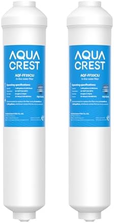 AQUA CREST FF35C5J Inline Water Filter Replacement, NSF/ANSI 42 Certified by AQUACREST