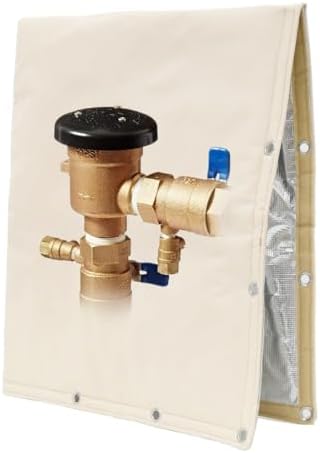 King Mills 5 Layer Sprinkler Covers for Outside, L-Shaped Opening Back Flow Covers for Winter Freeze and Intense Sun Protection. Outdoor Pipe Insulation Cover.[Sand Stone] 16x18in by KingMillsCalifornia