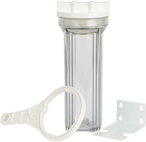 SpiroPure SP-FH-CL14 10 x 2.5 Clear Water Filter Housing 10x2.5, 1/4" NPT by SpiroPure