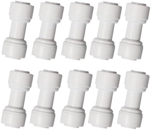 Food-Grade Quick Connector Push-In Tube Fitting 3/8 inch Tube OD to 3/8 inch Tube OD push fit straight quick connect for RO water system (10pack) by Unknown