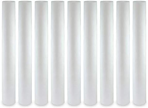 Max Water Slim Blue 5 Micron 20 inch x 2.5 inch Whole House Melt-Blown Polypropylene Sediment Water Filter Replacement Cartridge (Pack of 9) by MaxWater