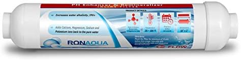10-inch Universal Alkaline in-line Water Replacement Filter - PH Enhancer, and Re-Mineralizer – Post Filter for Under-Sink or Reverse Osmosis System - Restore Essential Minerals by Ronaqua