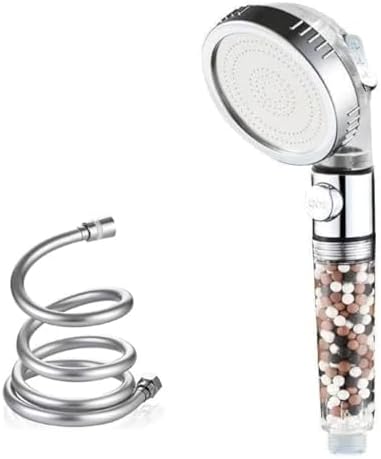 MineralStream Ionic Shower Head 2.0 + Hose | Ecowater Spa Showerheads for Dry Hair & Skin | 3 Settings High Pressure Water Saving Showerhead with Filter Beads by MineralStream