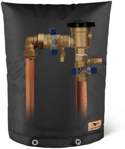 Backflow Preventer Insulation Cover - Water Pipe Insulation Sprinkler Cover for Outside - Insulated Backflow Cover Pouch for Irrigation Back Flow Valve in Winter or Sun Exposure (16"W x 20"H, BLACK) by DEMEDO
